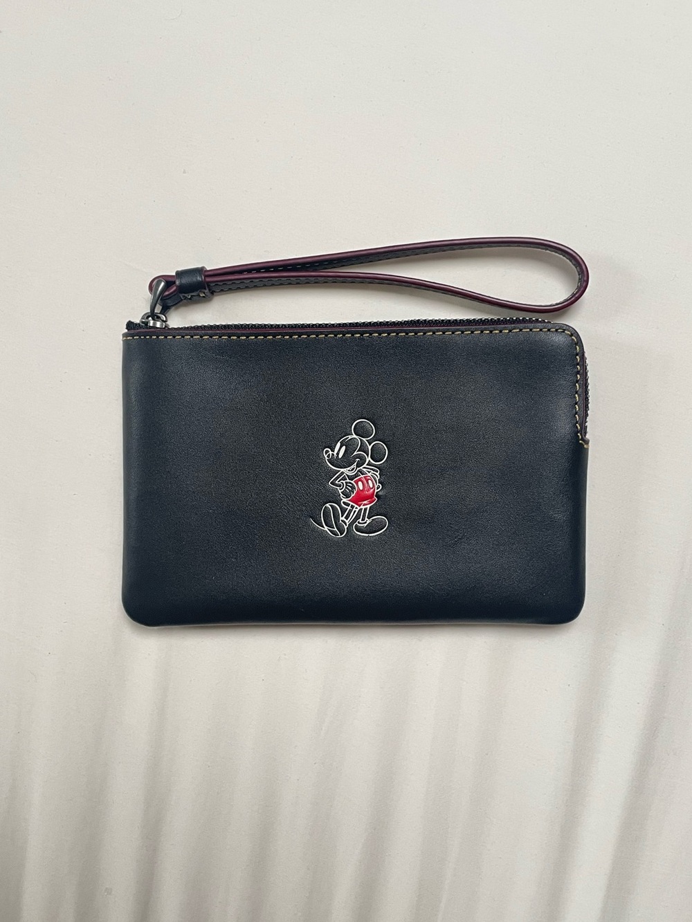 Coach Black Mickey Mouse Wristlet